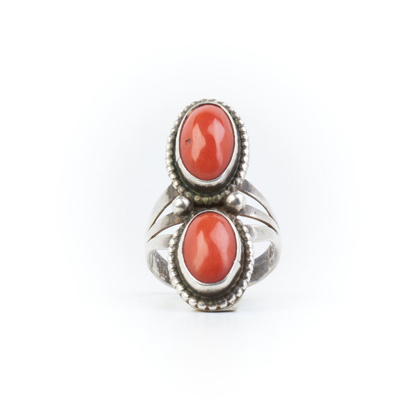 Double Coral Ring - Sz 6.5