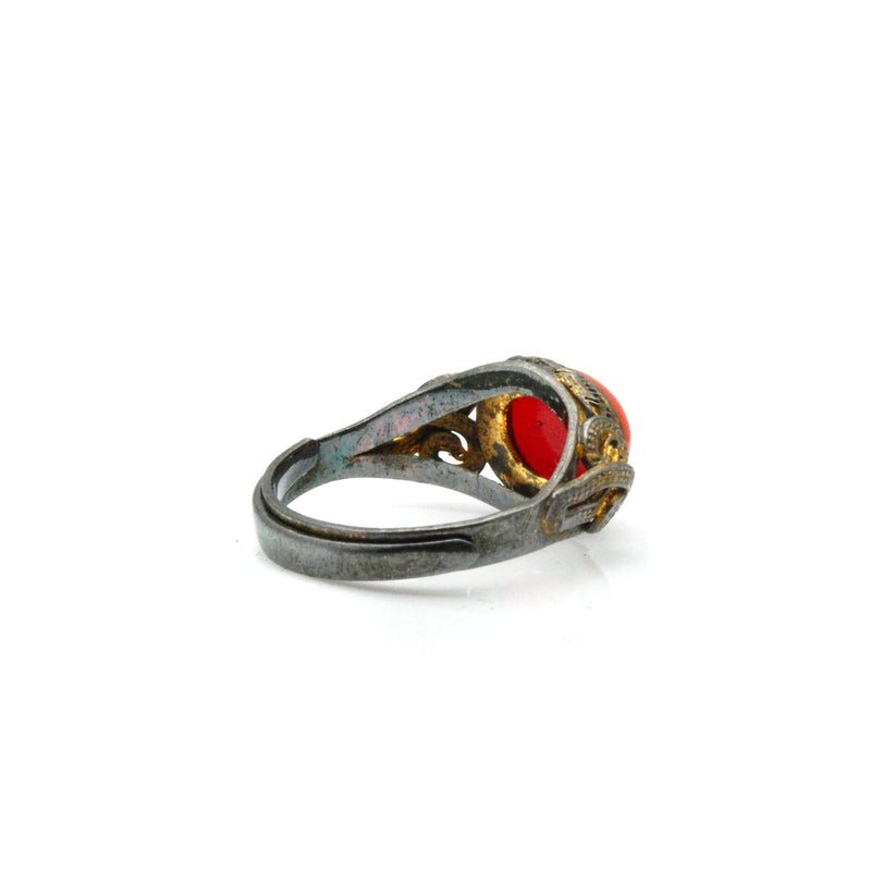 Coral Gilt Pinky Ring