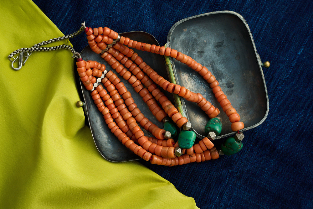 Tibetan Turquoise Coral アンティークネックレス Rare Antique Tibetan Turquoise necklace, original ancient
