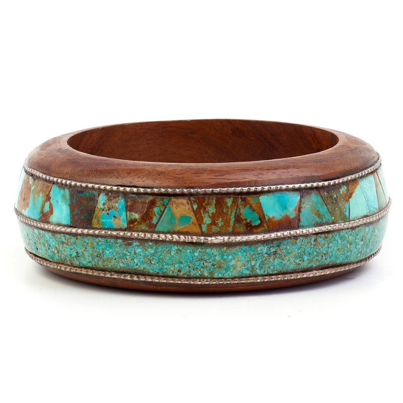 Turquoise & Wood Bangle