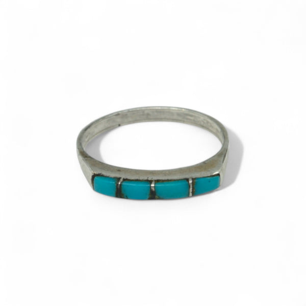 Turquoise Line Ring - Sz 5.75