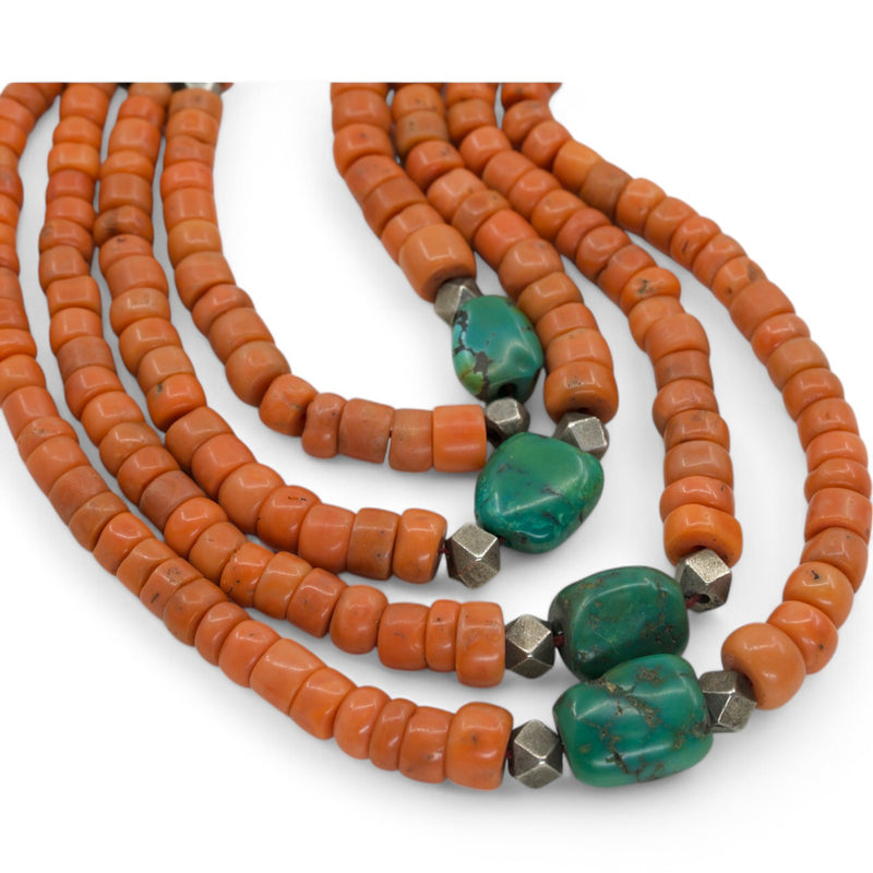 Coral & Tibetan Turquoise