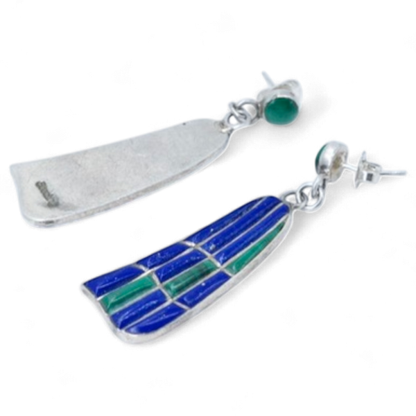 Lapis & Malachite Mosaic Earrings