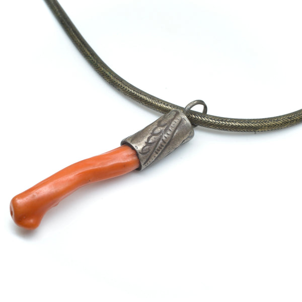 Coral & Snake Chain Necklace