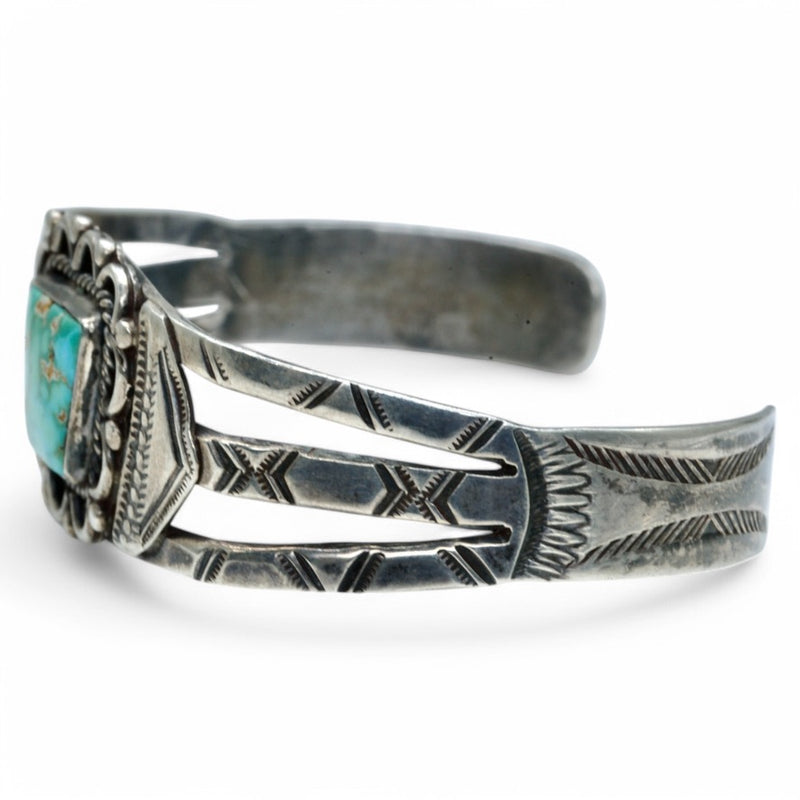 Chased Turquoise Cuff