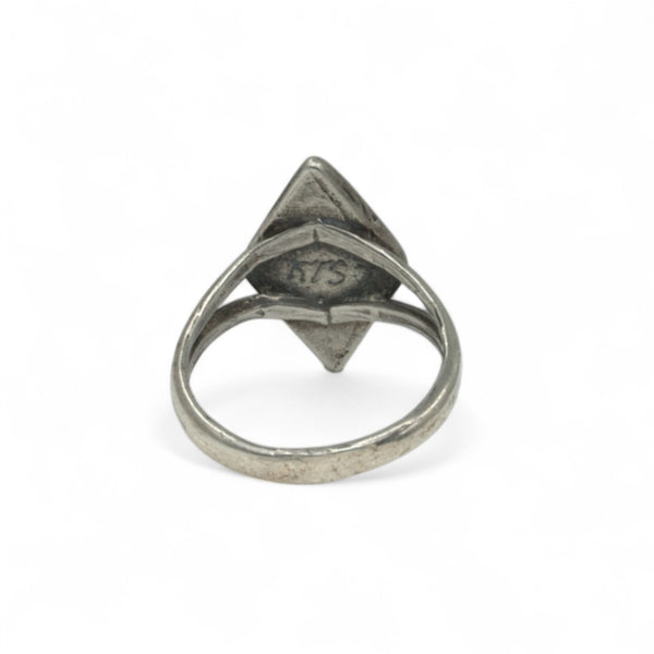 Turquoise Diamond Inlay Ring - Sz 6