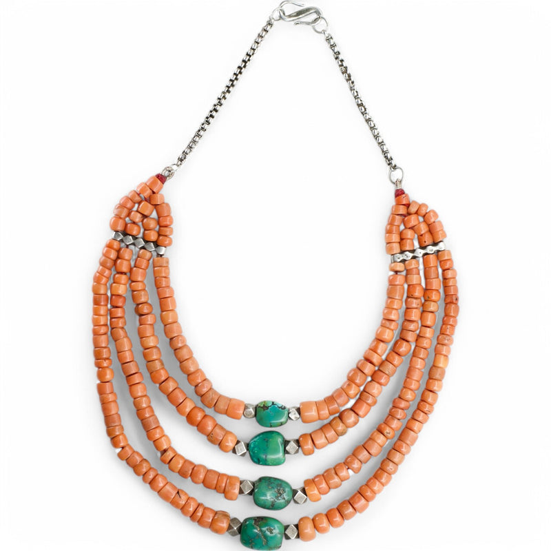 Coral & Tibetan Turquoise