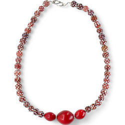 Red Skunk Bead Necklace
