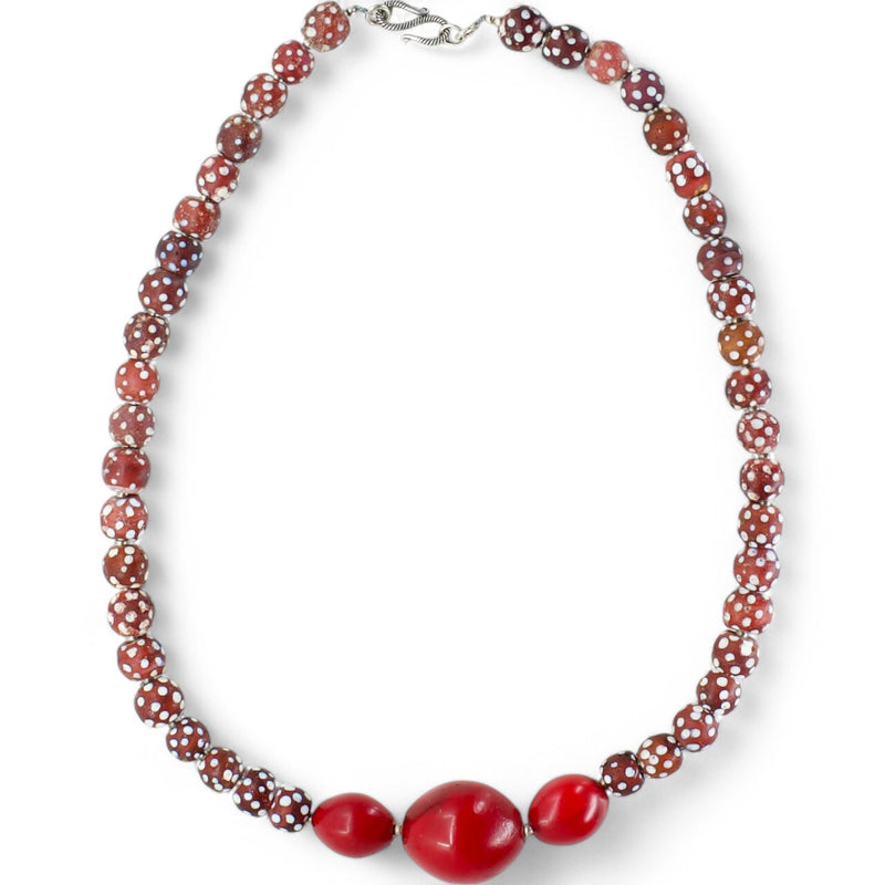 Red Skunk Bead Necklace