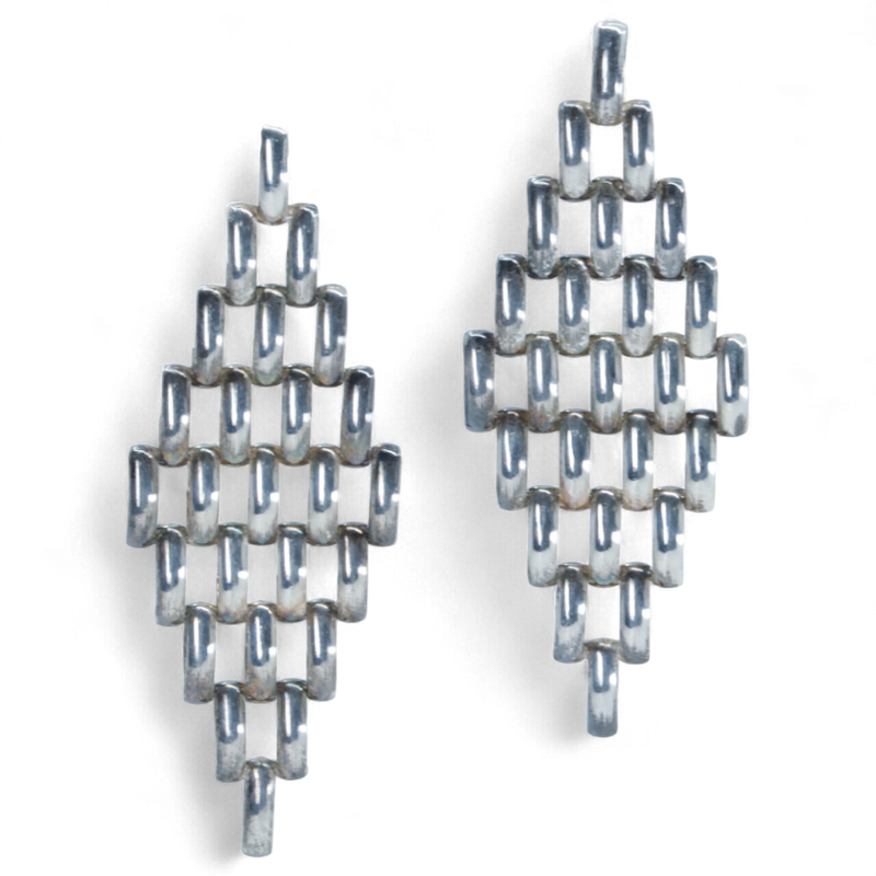 Chain Mail Diamond Earrings