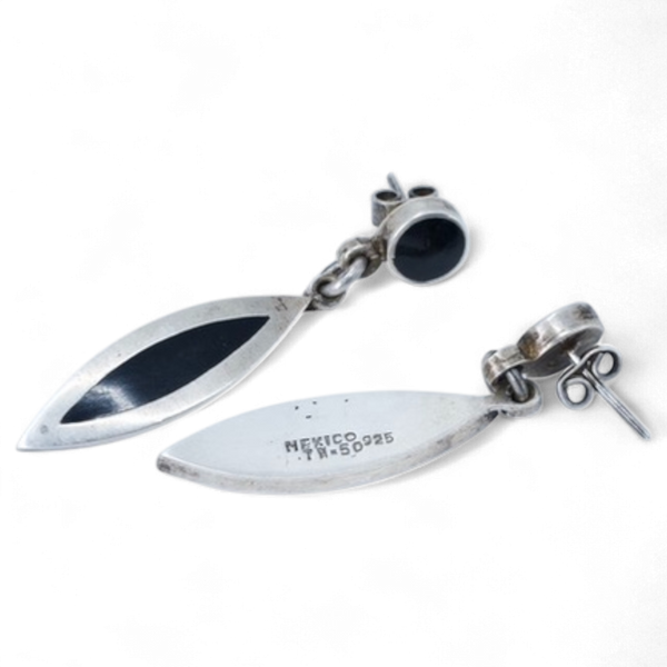 Taxco & Onyx Spear Earrings