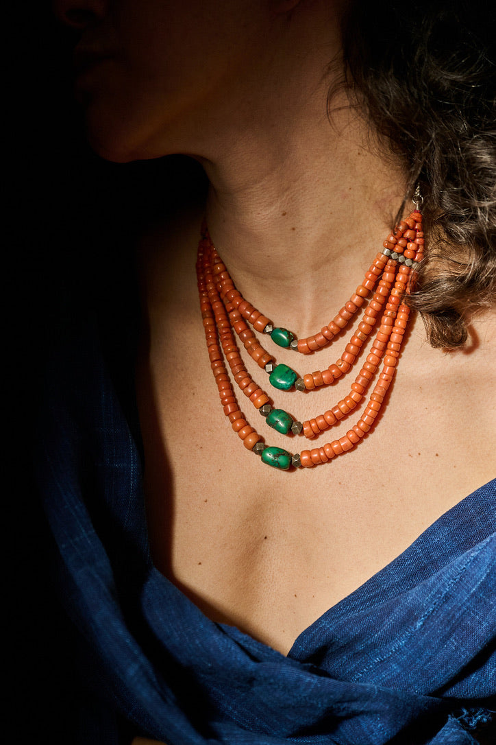 Coral & Tibetan Turquoise