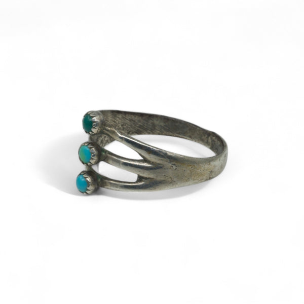 Turquoise Dot Ring - Sz 9
