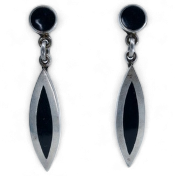 Taxco & Onyx Spear Earrings