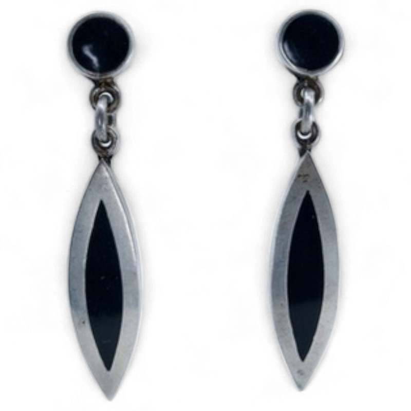 Taxco & Onyx Spear Earrings