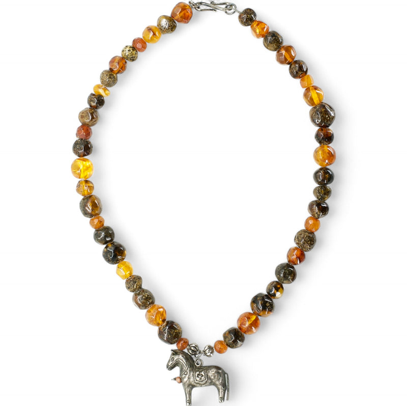 Amber Horse Necklace