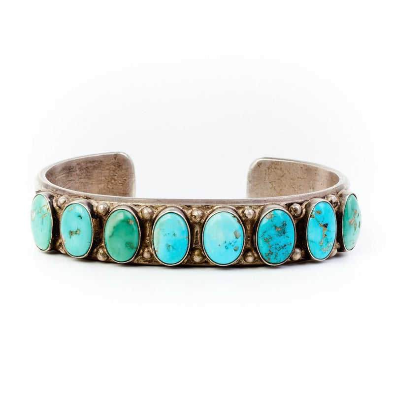 Exceptional Turquoise Row Cuff