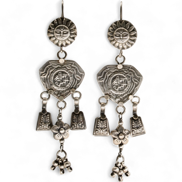 Long Indian Amulet Earrings