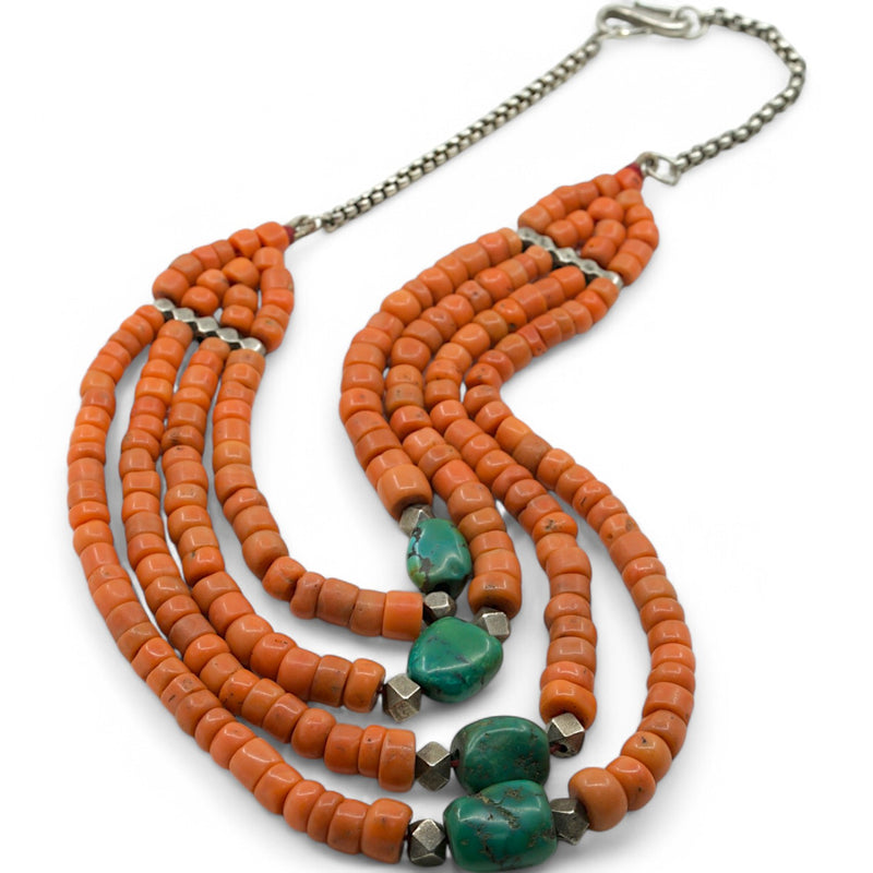 Coral & Tibetan Turquoise