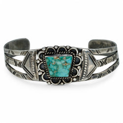 Chased Turquoise Cuff