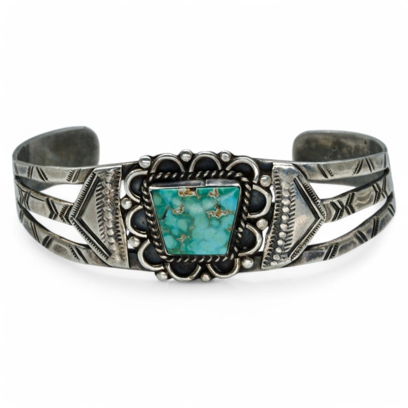 Chased Turquoise Cuff