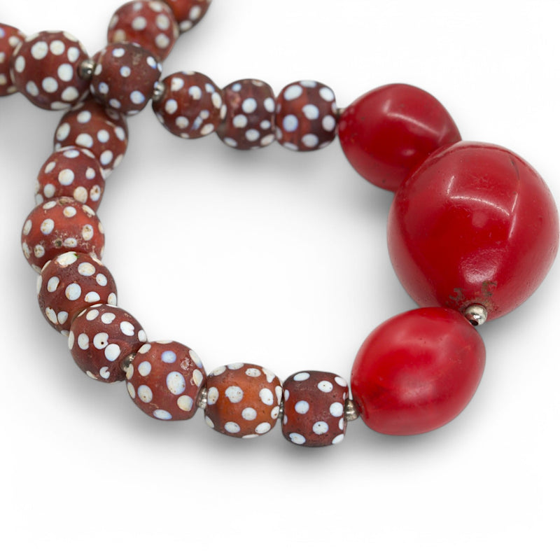 Red Skunk Bead Necklace