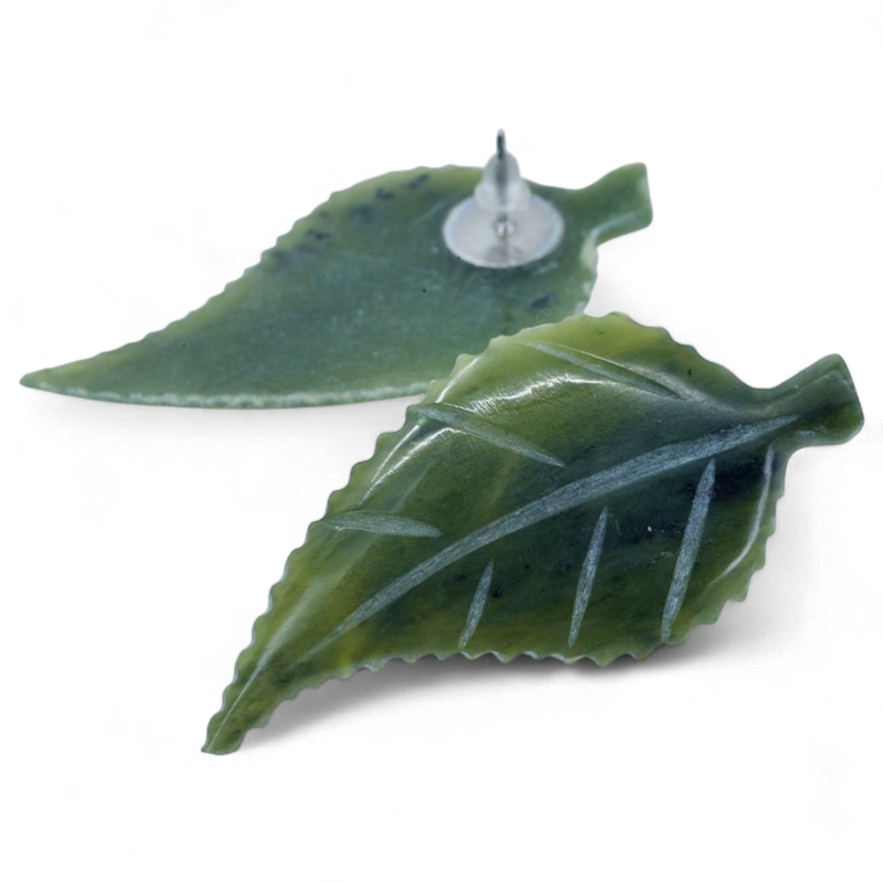 Jade Leaf Earrings