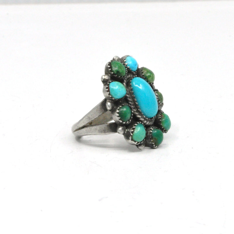 Turquoise Cluster Ring- Sz 5