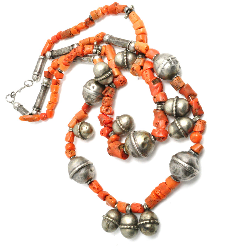Coral & Silver Necklace