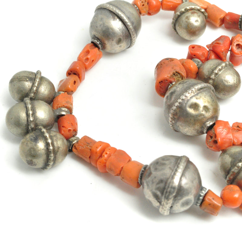 Coral & Silver Necklace