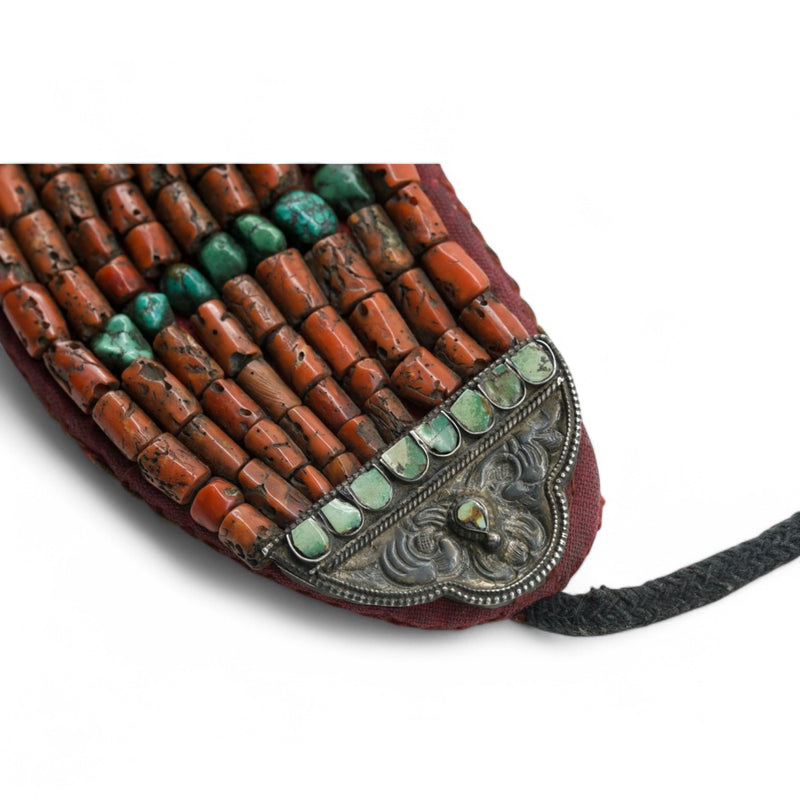 Antique Ladakh Coral & Turquoise Collar