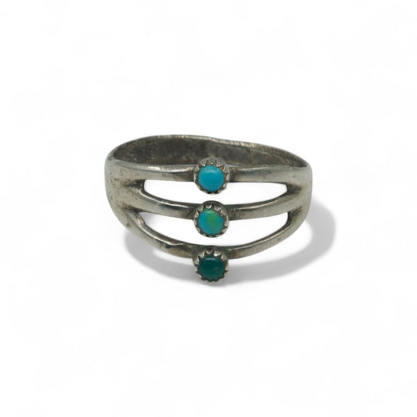 Turquoise Dot Ring - Sz 9