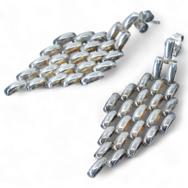 Chain Mail Diamond Earrings