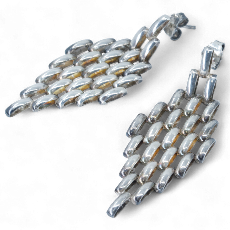 Chain Mail Diamond Earrings