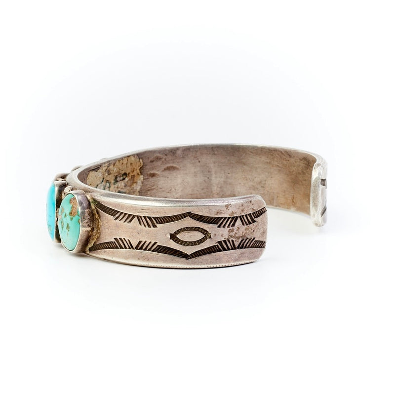 Exceptional Turquoise Row Cuff
