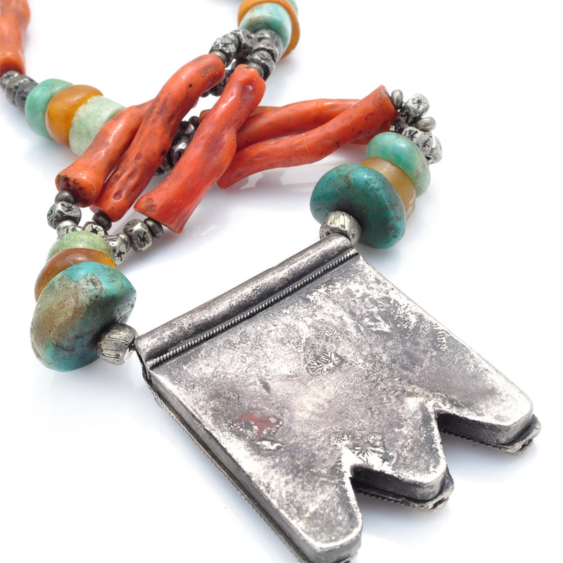 Enamel Berber Coral Necklace