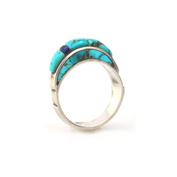 Turquoise & Lapis Ring - 6.25