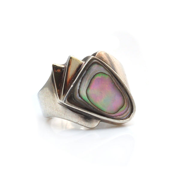 Geometric Abalone Ring - 5