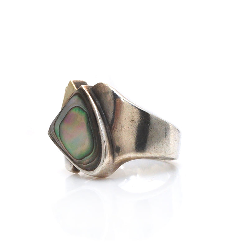 Geometric Abalone Ring - 5