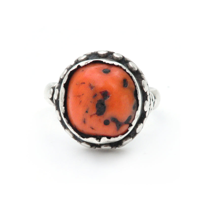 Tibetan Coral Ring - 9.5