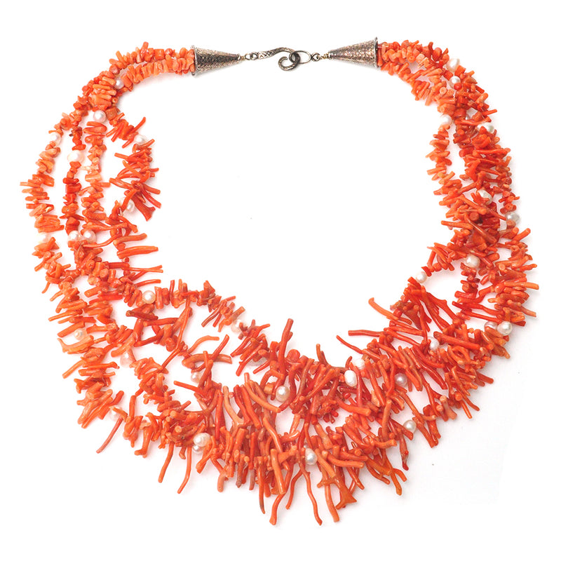 Coral and Pearl Necklace