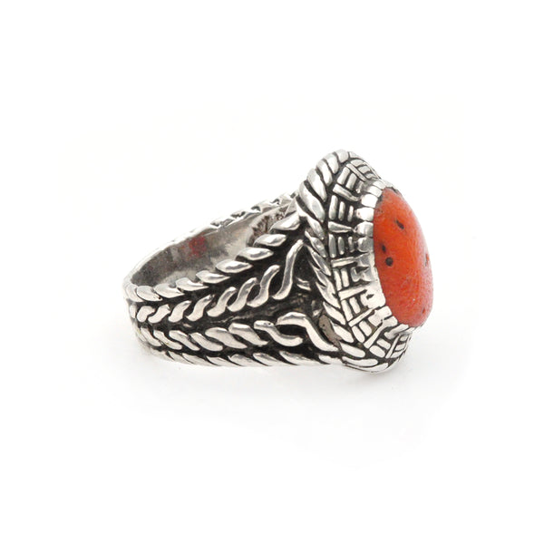 Coral Basketweave Ring -8