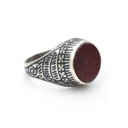 Carnelian Niello Intaglio Ring-9