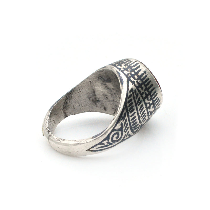 Carnelian Niello Intaglio Ring-9
