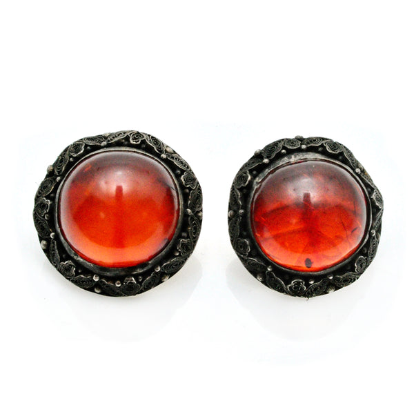 Chinese Export Amber Earrings
