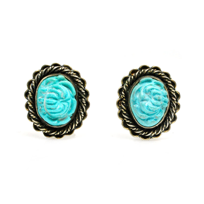 Chinese Export Turquoise Earrings