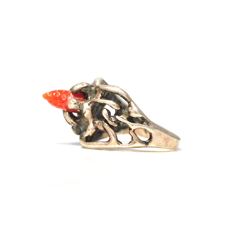 Brutalist Coral Ring - 6