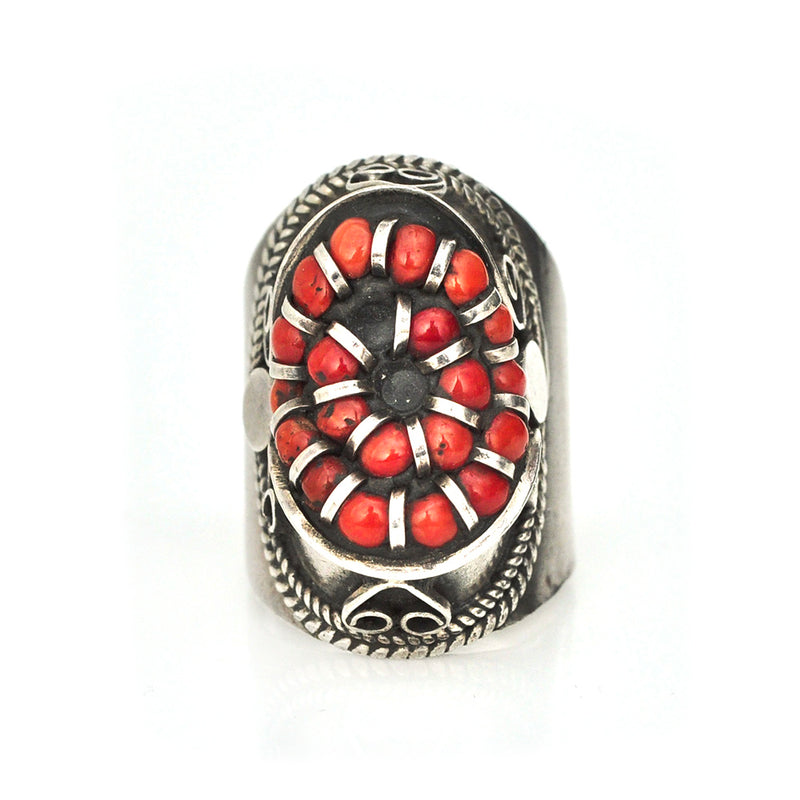 Coral "Snake" Ring - 8