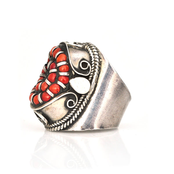 Coral "Snake" Ring - 8