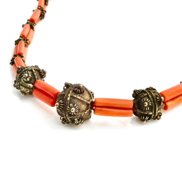 Yemeni Coral Filigree Necklace